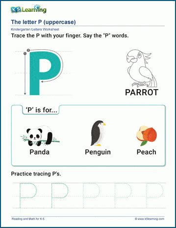 The Letter P Worksheet | K5 Learning