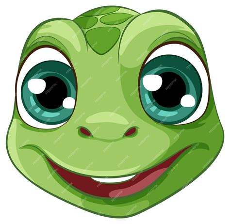 Premium Vector | A cartoon illustration of a smiling turtle face ...