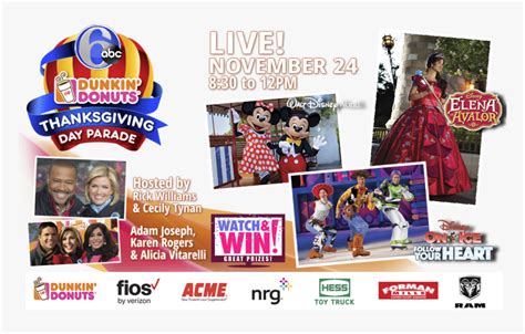 6abc Dunkin Donuts Thanksgiving Day Parade 2017, HD Png Download - kindpng