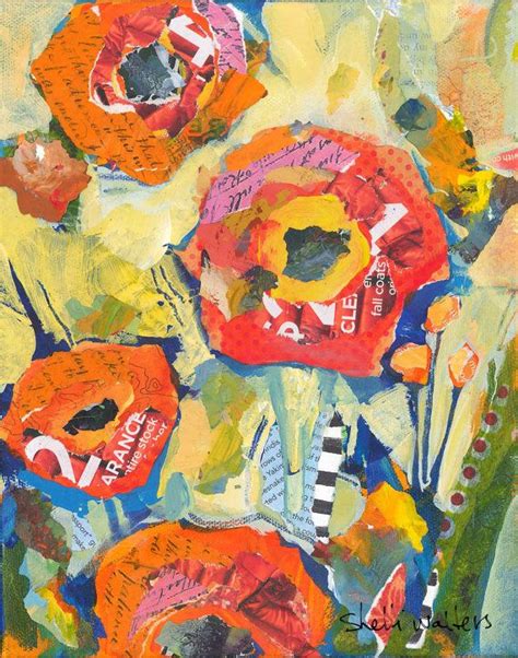 Orange Poppies Original Painting | Etsy | Art, Paper collage art ...