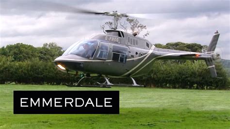 Emmerdale - Rebecca White Lands In Emmerdale In A Helicopter - YouTube