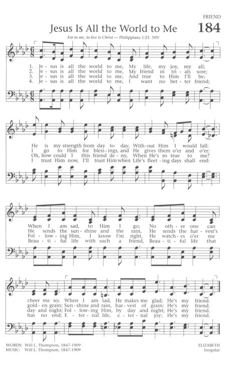 Baptist Hymnal 1991 184. Jesus is all the world to me | Hymnary.org