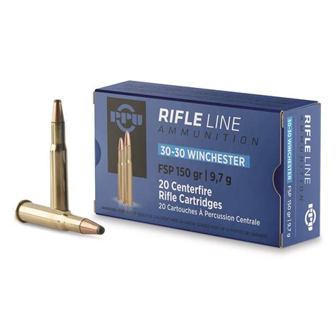 PPU, .30-30 Winchester, FSP, 150 Grain, 20 Rounds - 222334, .30-30 ...