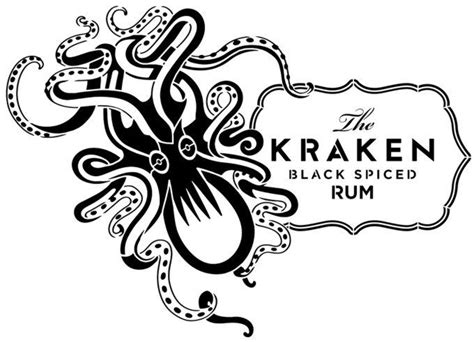 pochoir du rhum Kraken avec sa pieuvre