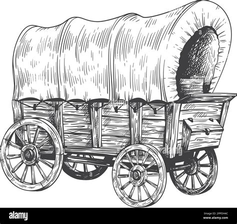 Pioneer Wagon Drawing