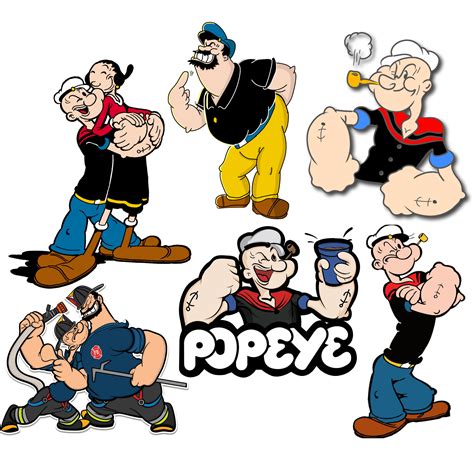 Spinach Power Images Popeye Png Bundle Popeye Clipart Bluto - Etsy