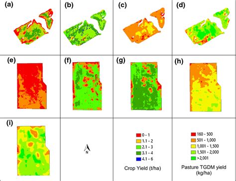 Crop yield maps and pasture biomass maps for research paddocks.... | Download Scientific Diagram