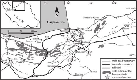 Geographic map of central and east Alborz Mountains with location of... | Download Scientific ...