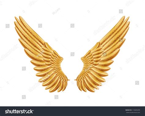 Golden Wings Stock Vector Illustration 115820299 : Shutterstock