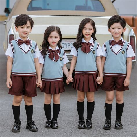 Kid Korean Japanese School Uniform for Girls Boy Turn Down Coallr Shirt ...