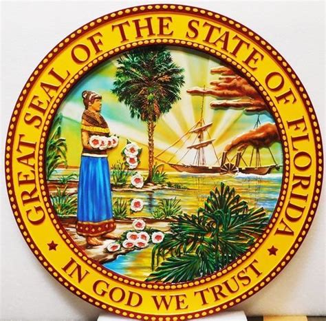 State seal and state government executive, legislative and judicial wall plaques