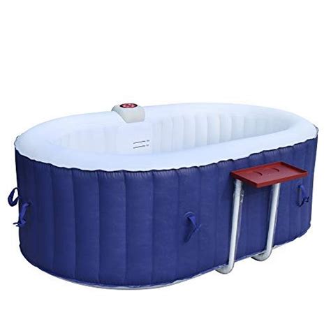 ALEKO Oval Inflatable Hot Tub Spa with Drink Tray and Cover - Hot Tubs Depot