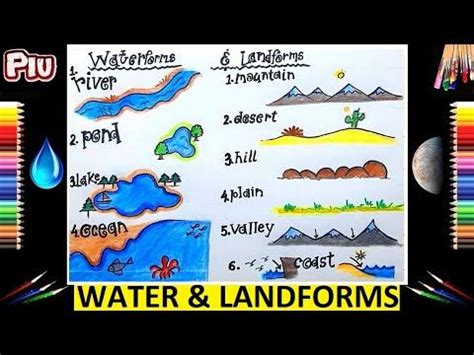 Draw Landforms and Bodies of Water Step by Step