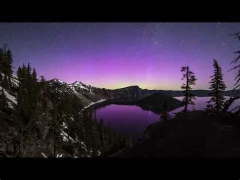 Without Warning - aurora over Crater Lake | Night sky photos, Lake ...