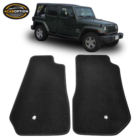 Fits 07-12 Jeep Wrangler Floor Mats Carpet Nylon Black 2PC | eBay