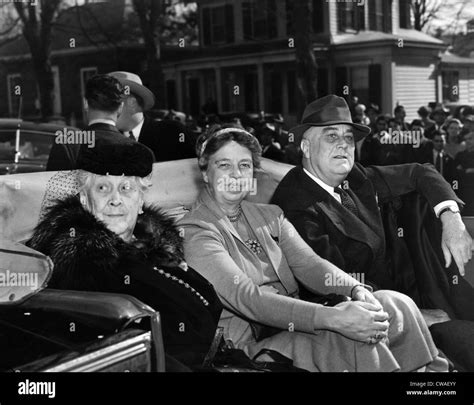 First Lady Eleanor Roosevelt (center), President Franklin D. Roosevelt ...