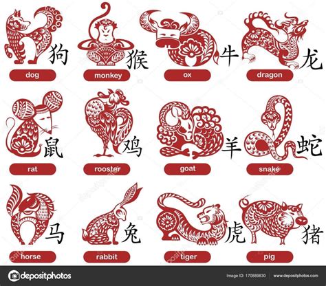 12 Chinese zodiac signs Stock Vector Image by ©Ksyshakiss #170889830