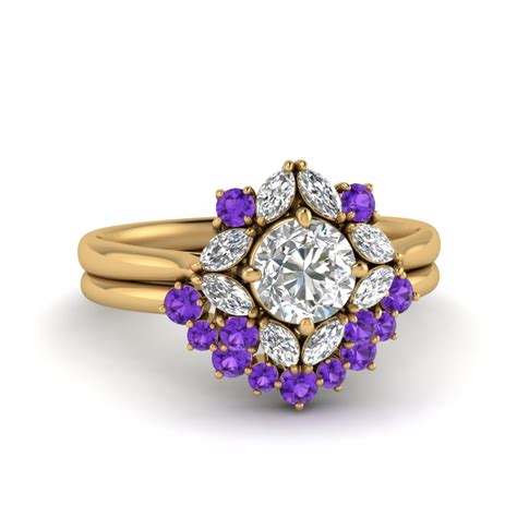 Purple Diamond Wedding Ring Sets - Wedding Rings Sets Ideas