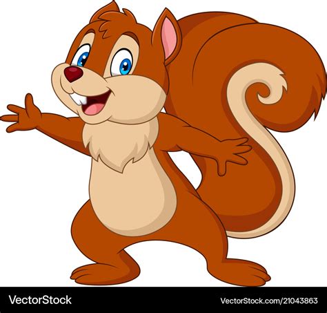 Cute squirrel cartoon Royalty Free Vector Image