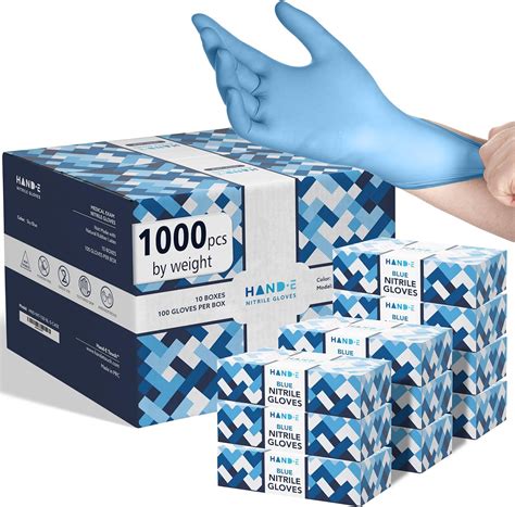 Disposable Blue Nitrile Gloves 1000 Count Bulk Case -Latex Gloves, Powder Medical Exam, Cooking ...