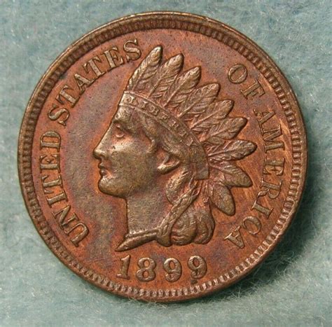 1899 INDIAN HEAD PENNY BU With LIBERTY & 4 DIAMONDS ~ Original Mint ...