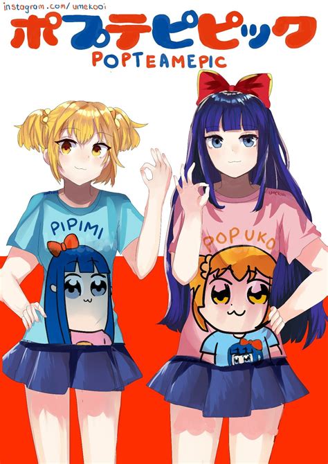 Pop Team Epic - ポプテピピック | Popuko x Pipimi | Kawaii anime, Anime, Kawaii