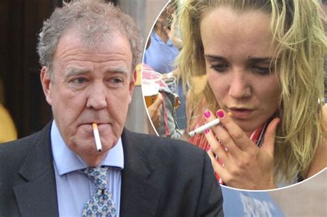 Jeremy Clarkson's daughter is just like her dad as she puffs on a cigarette after a triathlon ...