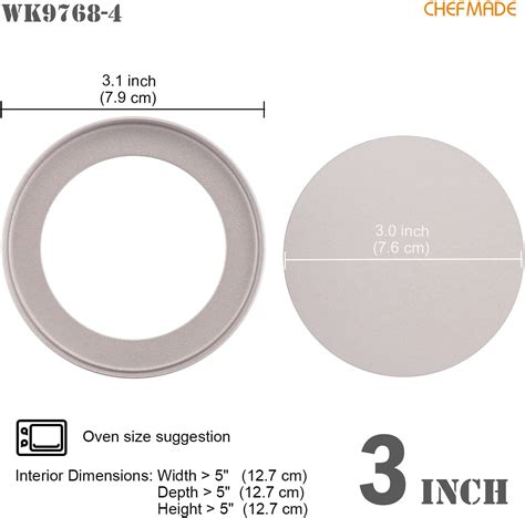 3" Round Tart Pan Set with Removable Bottom 4Pcs - CHEFMADE official store