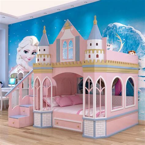 Castle Shaped Pink Color Princess Bunk Bed | My Aashis