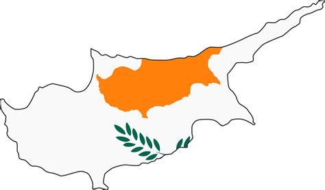 Cyprus map city color of country flag. 12177251 PNG
