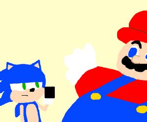 Sonic insults Mario's weight - Drawception