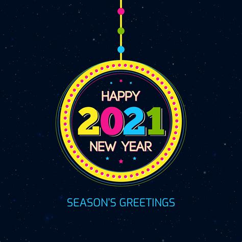 Happy New Year 2021 greeting card 1834638 Vector Art at Vecteezy