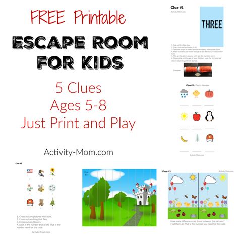 Make Your Own Escape Room Challenge for Kids (FREE Printable) - The Activity Mom