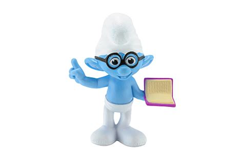 Brainy Smurf Wears Glasses Character Toy From The Smurf Movie Stock ...