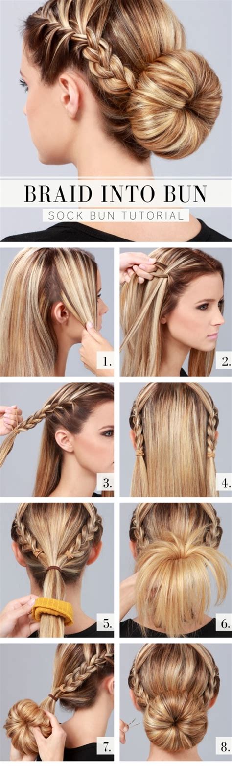 Wonderful DIY braid into bun hairstyle