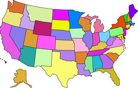 USA states colored blank - /geography/Country_Maps/U/United_States/USA ...