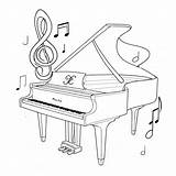 Piano And Musical Notes coloring page Lulu Pages sketch template
