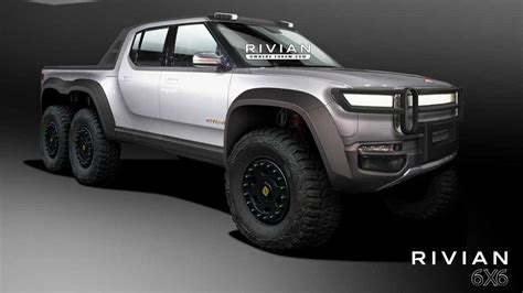 Rivian R1T Pickup Truck Rendered As 6-Wheel-Drive Monster Off-Roader