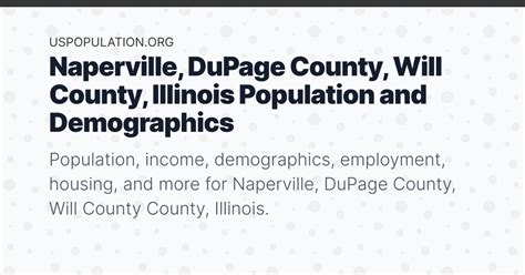 Naperville, DuPage County, Will County, Illinois Population | Income ...