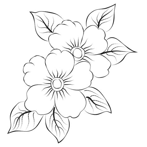 Premium Vector | Free Vector line art and hand drawing flower art black ...