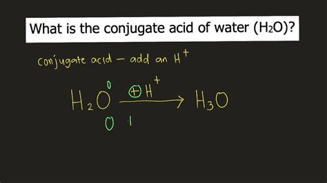 What is the conjugate acid of water (H2O)? - YouTube