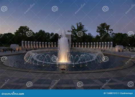 The National World War II Memorial Fountain Stock Image - Image of ...