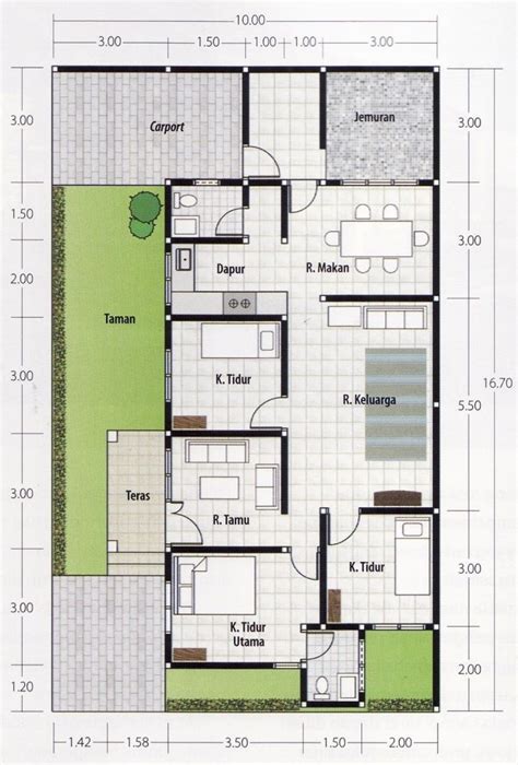 Denah Rumah 8x12 Meter