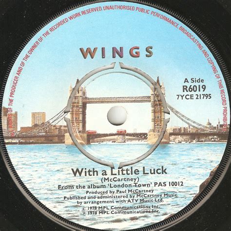 Wings – With A Little Luck (1978, Knockout Centre, Vinyl) - Discogs