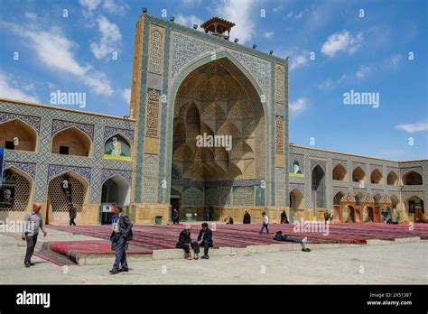 Isfahan, Iran - April 1, 2024: People visiting the Jameh Mosque also ...