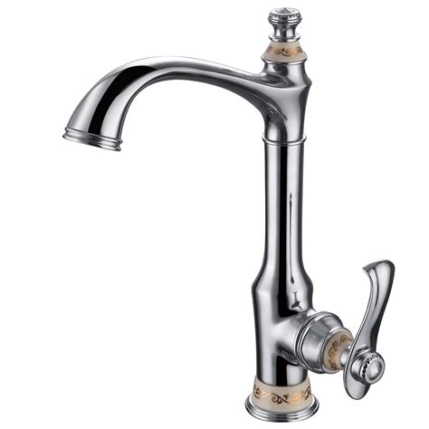 Modern Chrome Kitchen Faucet Single Hole Installation Single Handle