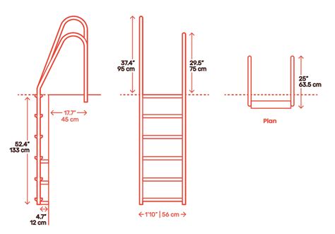 Pool Ladders Dimensions & Drawings | Dimensions.Guide