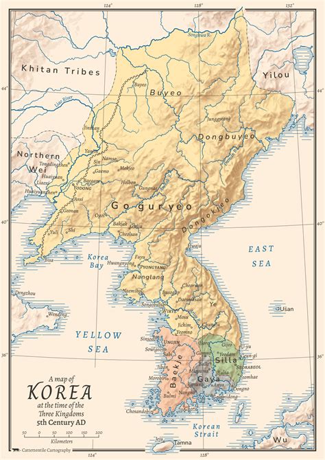 Map of the Three Kingdoms of Korea : r/MapPorn