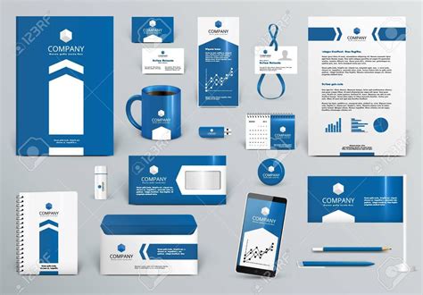 Professional blue luxury branding design kit for real estateinvestment. Premium corporate ...