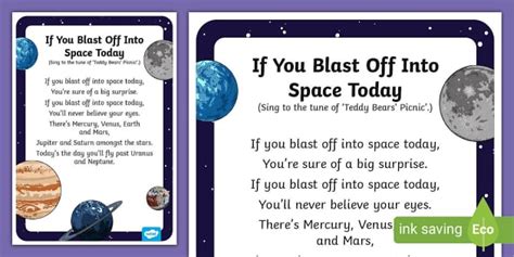 If You Blast Off Into Space Today Song (teacher made)